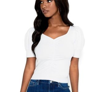 METALLIC SWEATER CROP TOP